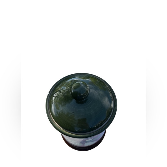 Green and Red Biscotti Jar with Pear Design - Picture 2 of 3